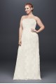 Linear Lace Plus Size Wedding Dress with Ribbon 9WG3782