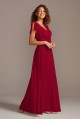 Long A-line F20065 Style Flutter Sleeve Bridesmaid Gown.