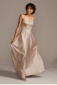 Long A-line Spaghetti Straps F20131 Style Satin Bridesmaid Dress