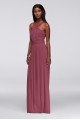 Long Extra Length Halter Y-neck Mesh 4XLW11173 Bridesmaid Dress