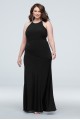 Long Fitted Jersey High Neck Bridesmaid Dress DS270050