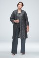 Long Lace Jacket Three-Piece Plus Size 1993W Pantsuit
