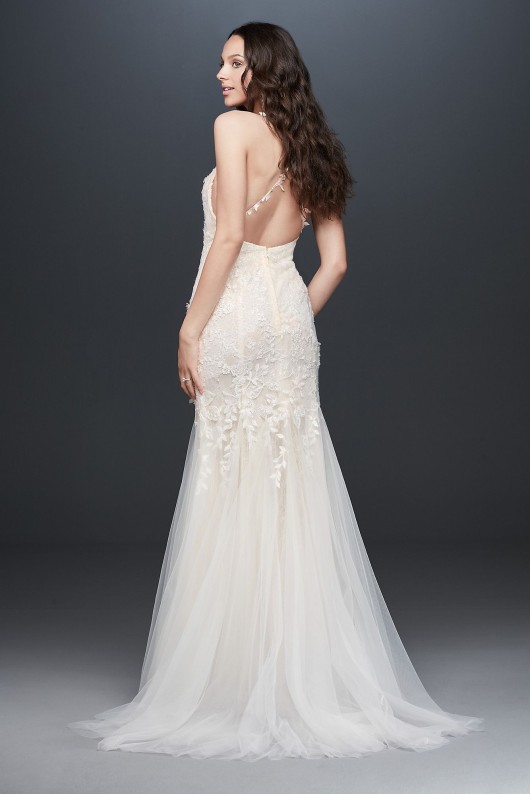 Long Mermaid Lace Bridal Gown MS251198 With Cross-Back