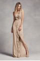 Long One-Shoulder Bridesmaid Dress with Ruffles VW360274