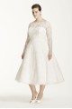 Long Sleeved Tea Length Wedding Dress 8CWG663