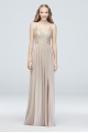 Metallic Corded Lace Mesh Long Bridesmaid Dress F19954M