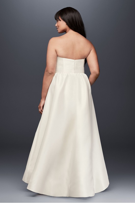 Mikado High-Low Plus Size Wedding Dress 9SDWG0576
