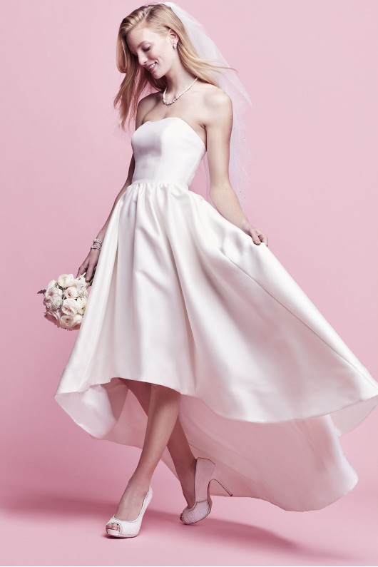 Mikado High-Low Wedding Dress SDWG0576