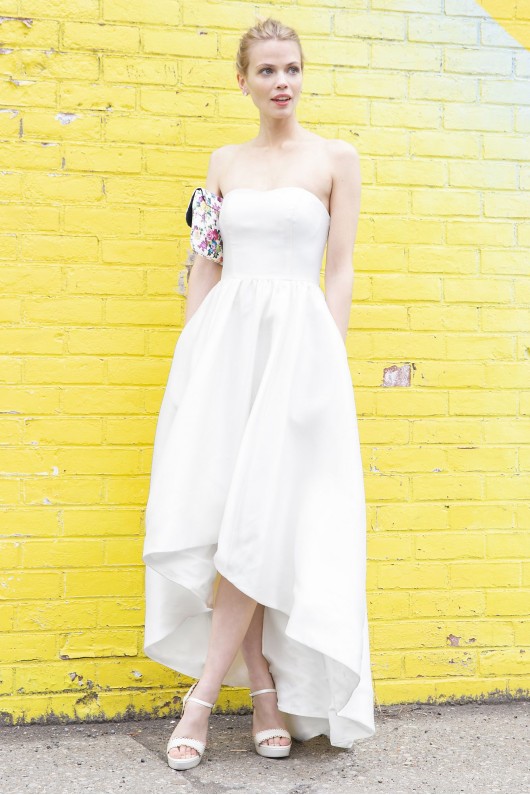 Mikado High-Low Wedding Dress SDWG0576