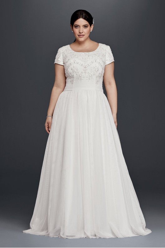 Modest Short Sleeve Plus Size A-Line Wedding Dress Collection 9SLWG3811