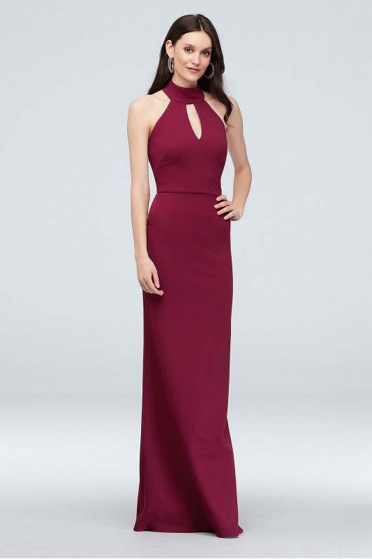 New Style High Neck Long DS270013 Crepe Bridesmaid Dress