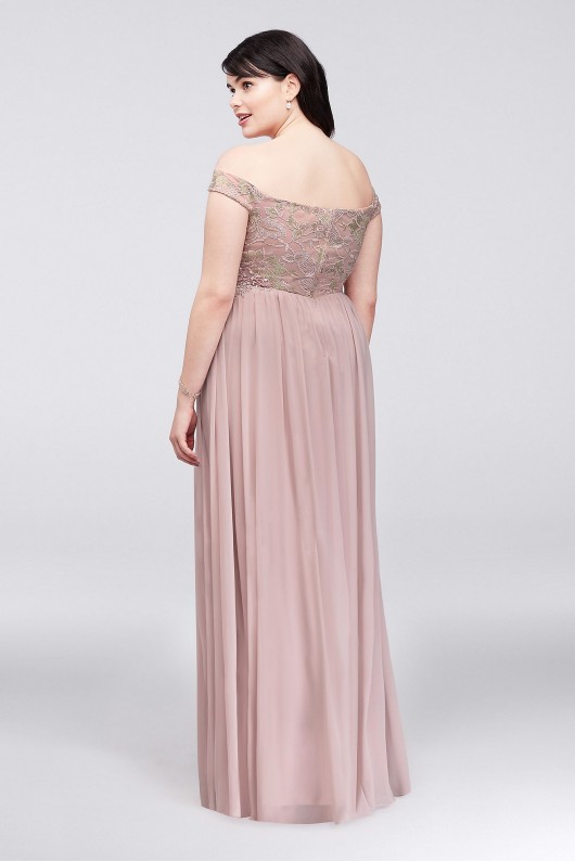 Off-the-Shoulder Lace Corset Plus Size Gown 8120GR5W