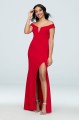 Off the Shoulder Long 2318X Sheath Party Gown with Front Slit