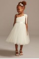 One Shoulder Lace and Tulle OP270 Style Flower Girl Dress