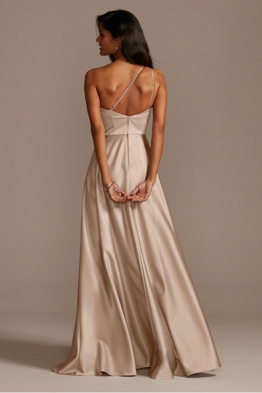 One Shoulder Satin A-Line Bridesmaid Dress Bridal F20135