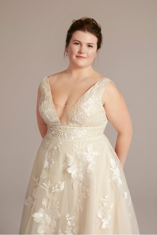 Organza A-Line Plus Size Wedding Gown Melissa Sweet 8MS251257