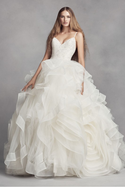  Organza Rosette Wedding Dress VW351371
