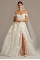 Petite Size Floral Lace 7SWG834 Wedding Dress with Removable Sleeves