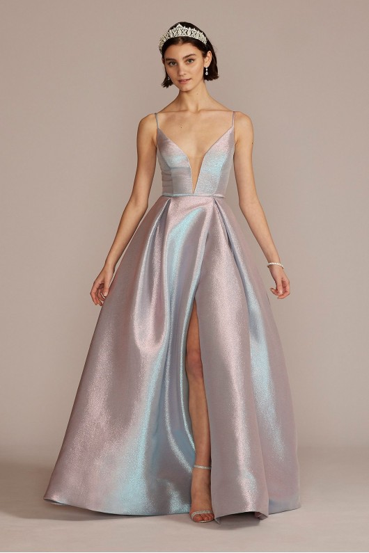 Pleated Iridescent Ball Gown Jules and Cleo WBM2885V2