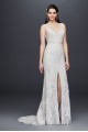 Plunging V-Neck Beaded Illusion Wedding Dress SWG785