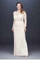 Plus Size 184213DBW Style Off the Shoulder Long Sleeves Lace Bridal Gown