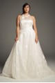 Plus Size High Neck 8VW351426 Style Floral Bridal Ball Gown