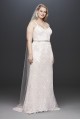 Plus Size Lace Wedding Dress with Crystal Belt 4XL9SWG819