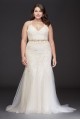 Plus Size Long Cross-Back Lace Wedding Dress 8MS251198