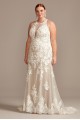 Plus Size Long Mermaid Illusion Keyhole Applique Tall Wedding Dress 4XL9SWG843