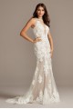  Romantic Long Fitted Floral Lace Appliqued Wedding Dress Style SWG843