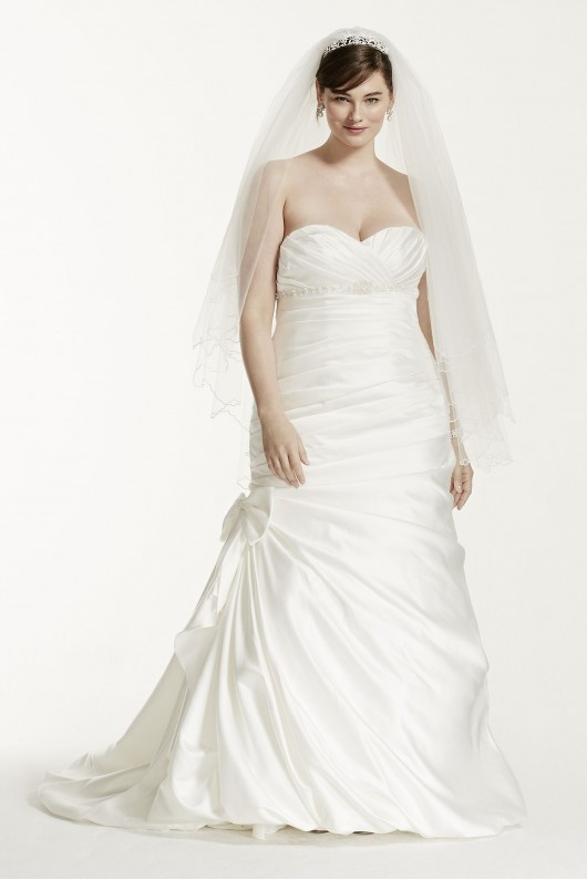 Satin Mermaid Plus Size Wedding Dress with Bow Collection 9V3204