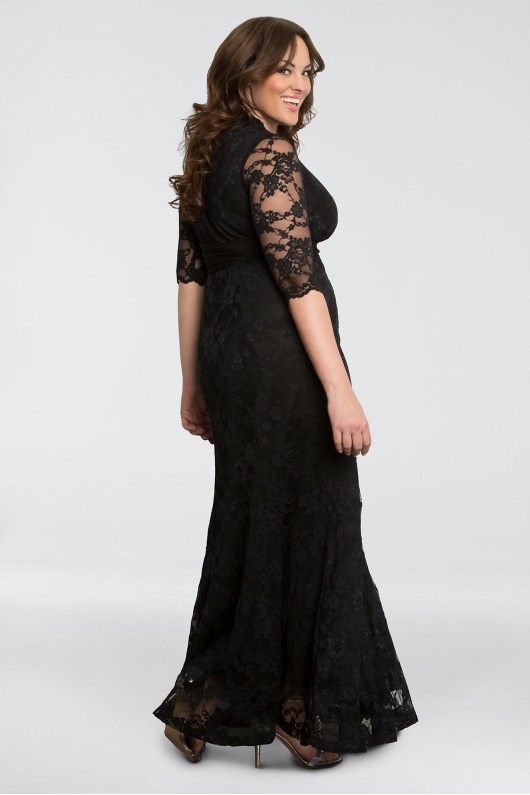Screen Siren V-Neck Lace Plus Size Gown 13130902