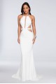 Scuba Crepe Sheath 1712E3297 Wedding Dress with Mesh Cutouts