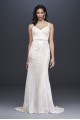 Sequin Lace Petite Wedding Dress with Crystal Belt 7SWG819