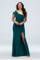Sexy 2451XD Style Banded Asymmetric Sleeve Stretch Jersey Gown