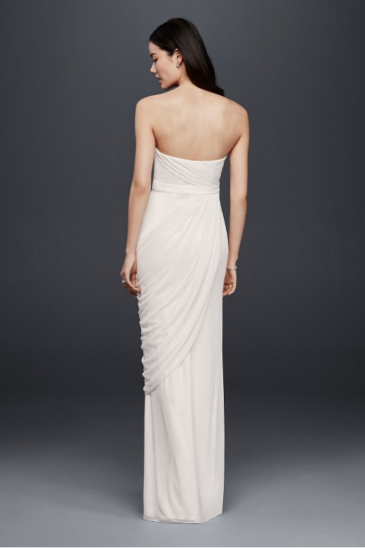 Sheath Wedding Dress with Beading and Side Drape SDWG0417