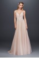 Sheer Beaded Bodice Organza A-Line Wedding Dress SWG784