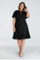 Short Flutter Sleeve11190902 Style Keyhole Lace Dress with Ruffle