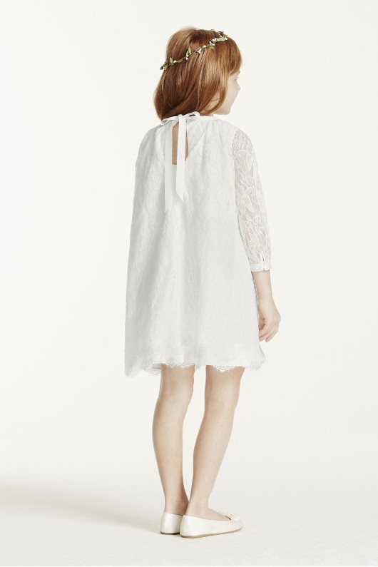Short Lace Dress with Illusion Sleeves LK1355