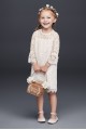 Short Lace Flower Girl Dress with Illusion Sleeves OP239