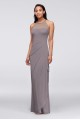 Sleeveless Long Mesh Dress with Illusion Neckline F15662