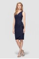 Smoothing Knit Mock Wrap Cocktail Dress 134005