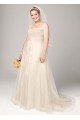 Strapless A Line Beaded Lace Tulle Gown AI13012661
