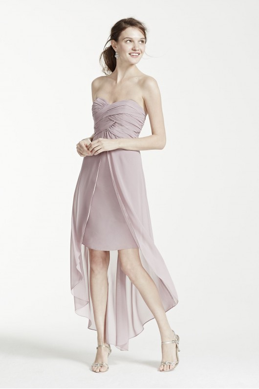 Strapless High Low Dress with Front Detail F15678