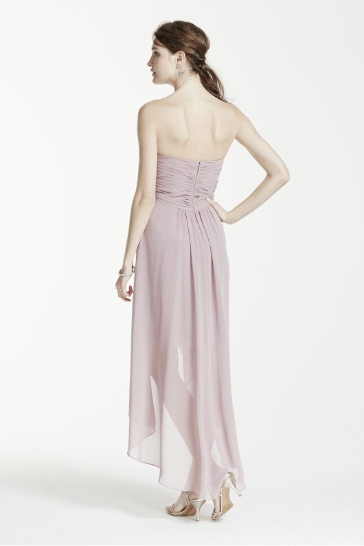 Strapless High Low Dress with Front Detail F15678