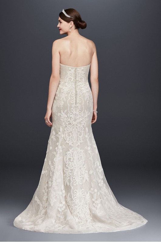 Strapless Lace Sheath Wedding Dress CWG738