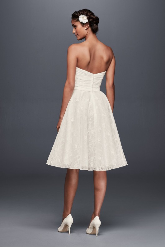 Strapless Lace Short Wedding Dress WG3826