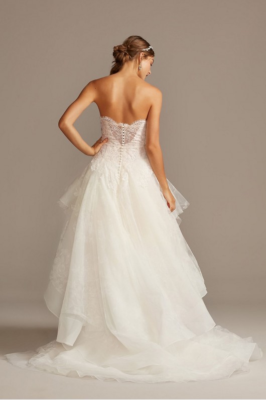 Strapless New Style CWG845 Tulle Wedding Dress with Tiered Skirt