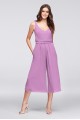 Tie-Back Chiffon Bridesmaid Jumpsuit with Pockets f19741