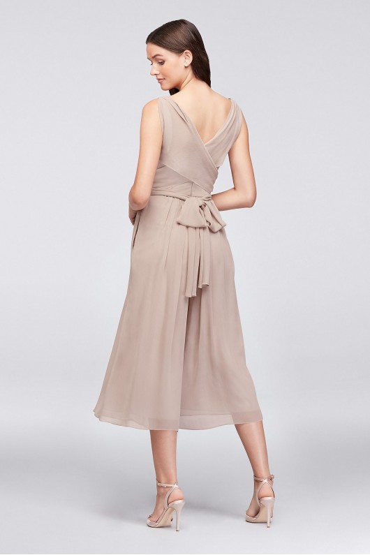 Tie-Back Chiffon Bridesmaid Jumpsuit with Pockets f19741